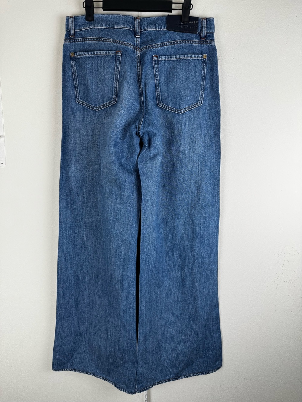 7 For All Mankind High Rise Wide Leg Trouser Jeans Medium Blue 30 - Picture 9 of 14